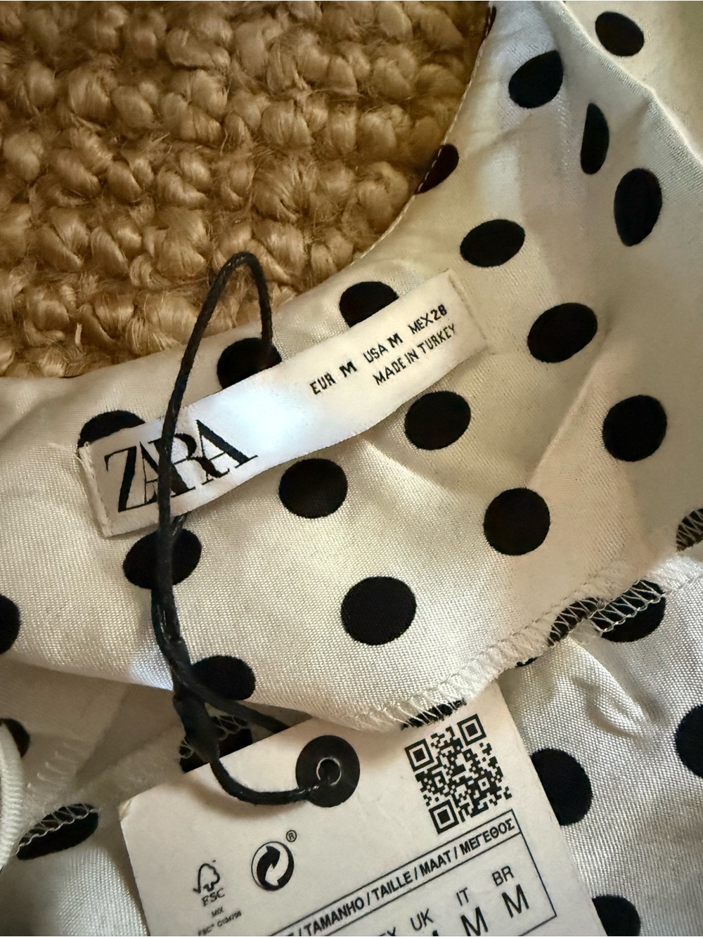 ⚜️ZARA BLACK & WHITE POLKA DOT SATIN SLIP MIDI DRESS NWT SIZE MEDIUM ⚜️ - Picture 8 of 12